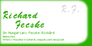 richard fecske business card